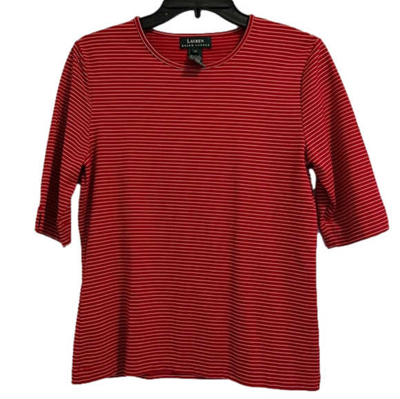 Lauren Ralph Lauren Tops - 2 for $10 Lauren Ralph Lauren Pinstripe Short Sleeve Top Women’s Size Medium